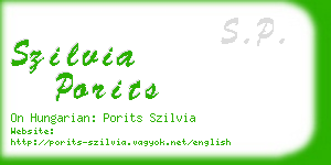 szilvia porits business card